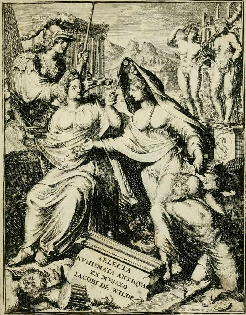 An illustration from Selecta numismata antiqua : ex musaeo Jacobi de Wilde, 1692, leaf 6
