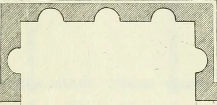 An illustration from Select architecture : being regular designs of plans and elevations well suited to both town and country : in which the magnificence and beauty, the purity and simplicity of designing, for every species of that noble art, is accurately treated, and with great variety exemplified, from the plain town-house to the stately hotel, and in the country from the genteel and convenient farm-house to the parochial church : with suitable embellishments : also bridges, baths, summer-houses, &c. ... : illustrated with fifty copper plates, quarto, 1755, leaf 58