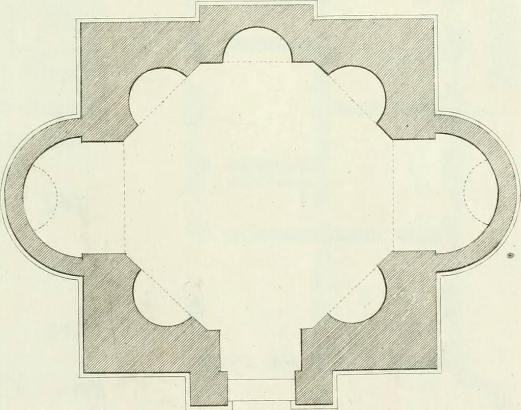 An illustration from Select architecture : being regular designs of plans and elevations well suited to both town and country : in which the magnificence and beauty, the purity and simplicity of designing, for every species of that noble art, is accurately treated, and with great variety exemplified, from the plain town-house to the stately hotel, and in the country from the genteel and convenient farm-house to the parochial church : with suitable embellishments : also bridges, baths, summer-houses, &c. ... : illustrated with fifty copper plates, quarto, 1755, leaf 72