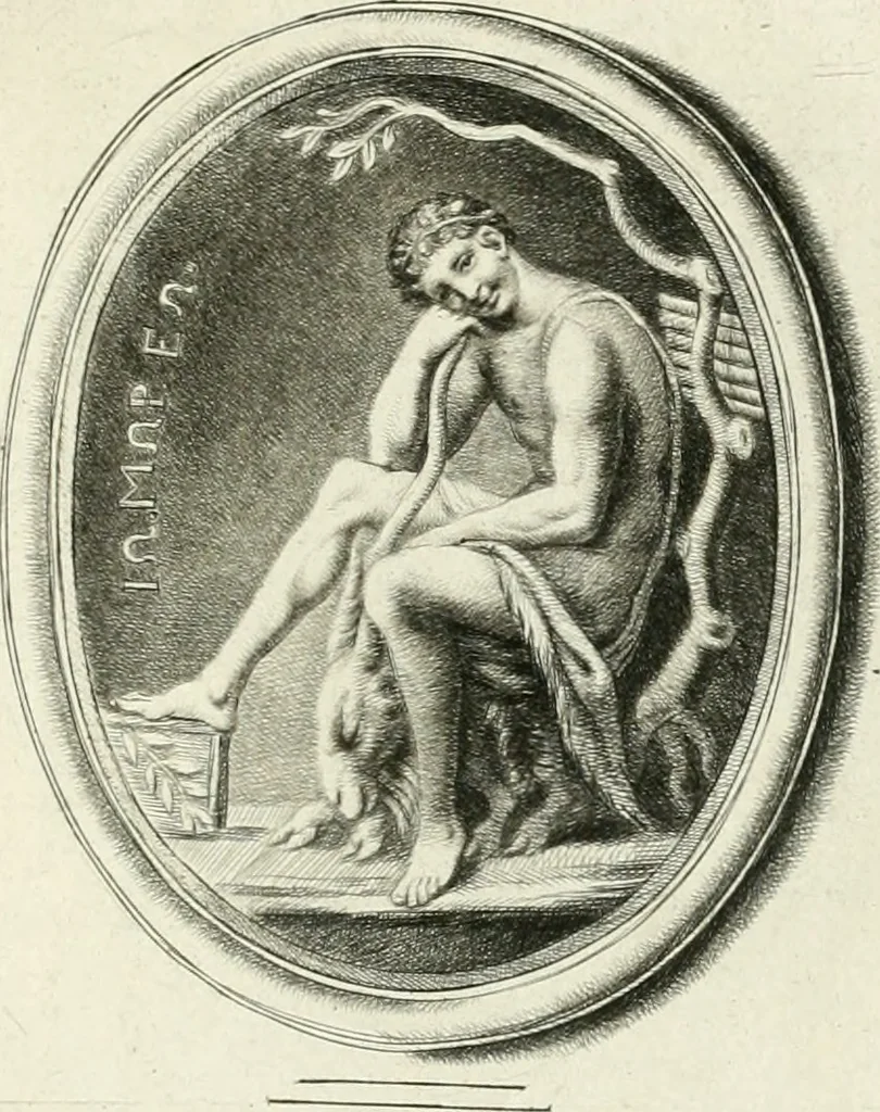 An illustration from A select collection of drawings from curious antique gems : most of them in the possession of the nobility and gentry of this kingdom : etched after the manner of Rembrandt, 1768, leaf 114