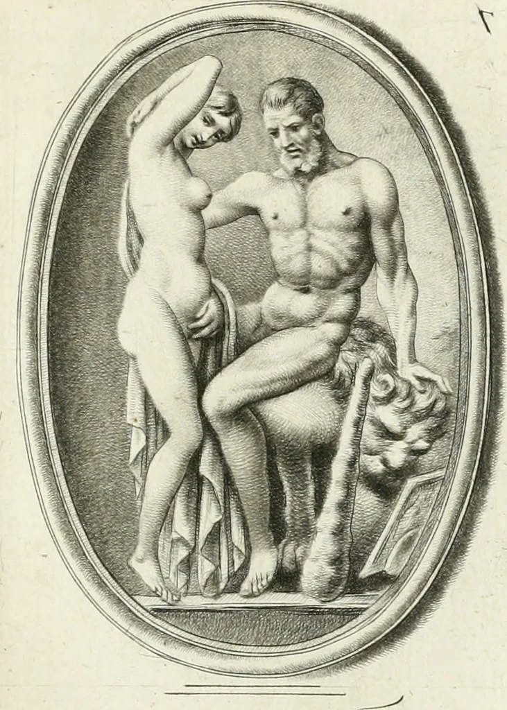 An illustration from A select collection of drawings from curious antique gems : most of them in the possession of the nobility and gentry of this kingdom : etched after the manner of Rembrandt, 1768, leaf 120