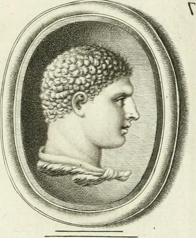 An illustration from A select collection of drawings from curious antique gems : most of them in the possession of the nobility and gentry of this kingdom : etched after the manner of Rembrandt, 1768, leaf 126