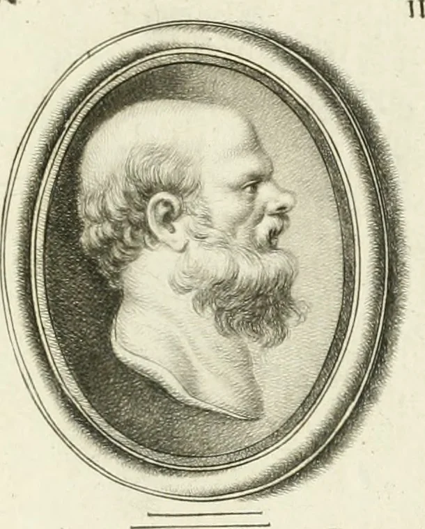 An illustration from A select collection of drawings from curious antique gems : most of them in the possession of the nobility and gentry of this kingdom : etched after the manner of Rembrandt, 1768, leaf 166