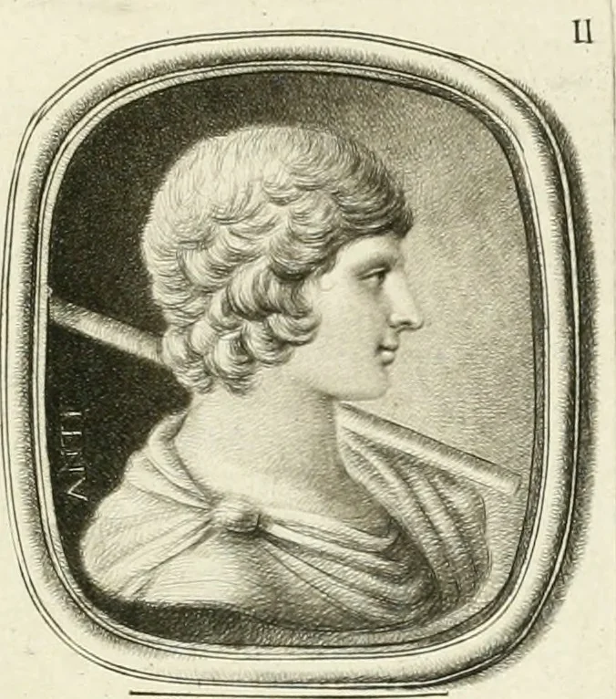 An illustration from A select collection of drawings from curious antique gems : most of them in the possession of the nobility and gentry of this kingdom : etched after the manner of Rembrandt, 1768, leaf 168