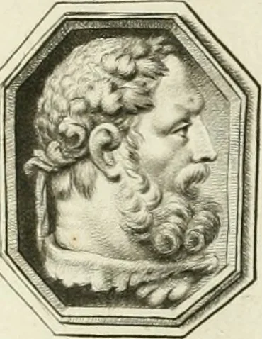 An illustration from A select collection of drawings from curious antique gems : most of them in the possession of the nobility and gentry of this kingdom : etched after the manner of Rembrandt, 1768, leaf 64