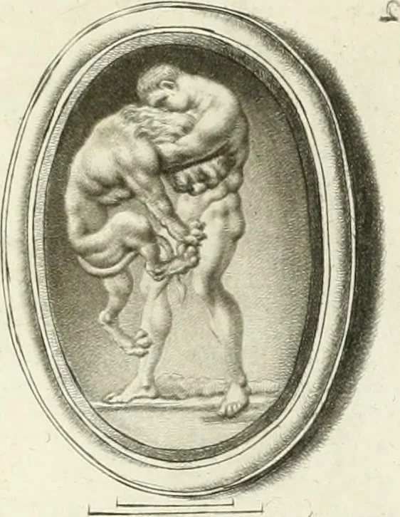 An illustration from A select collection of drawings from curious antique gems : most of them in the possession of the nobility and gentry of this kingdom : etched after the manner of Rembrandt, 1768, leaf 78