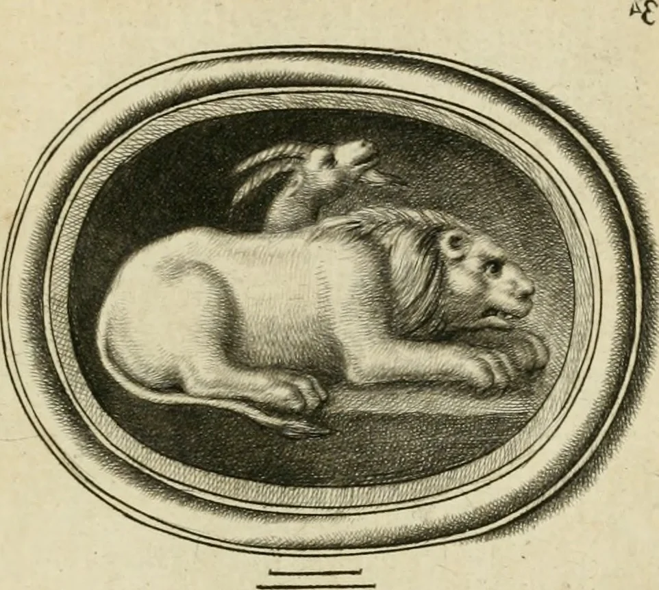 An illustration from A select collection of drawings from curious antique gems : most of them in the possession of the nobility and gentry of this kingdom : etched after the manner of Rembrandt, 1768, leaf 104