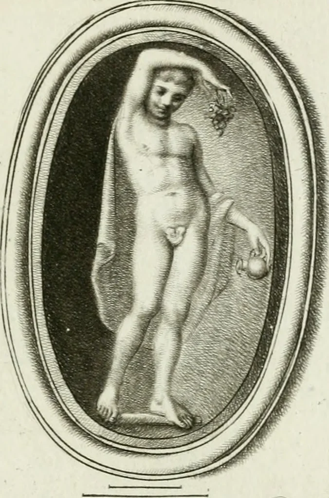 An illustration from A select collection of drawings from curious antique gems : most of them in the possession of the nobility and gentry of this kingdom : etched after the manner of Rembrandt, 1768, leaf 106