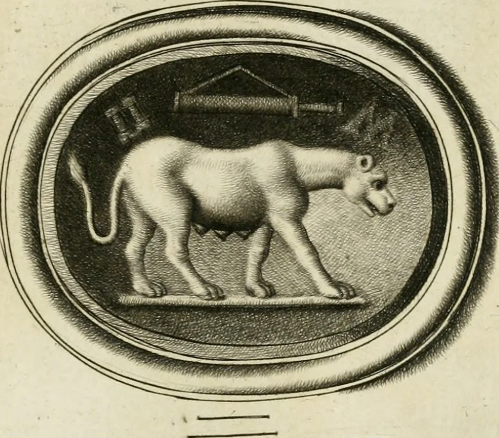 An illustration from A select collection of drawings from curious antique gems : most of them in the possession of the nobility and gentry of this kingdom : etched after the manner of Rembrandt, 1768, leaf 108