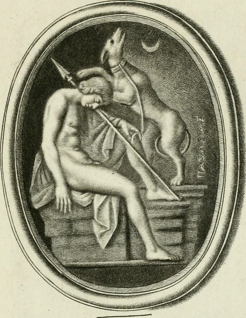An illustration from A select collection of drawings from curious antique gems : most of them in the possession of the nobility and gentry of this kingdom : etched after the manner of Rembrandt, 1768, leaf 110