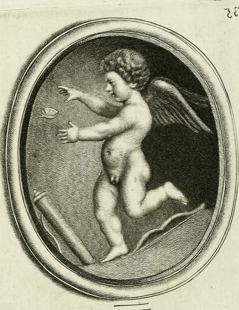 An illustration from A select collection of drawings from curious antique gems : most of them in the possession of the nobility and gentry of this kingdom : etched after the manner of Rembrandt, 1768, leaf 120