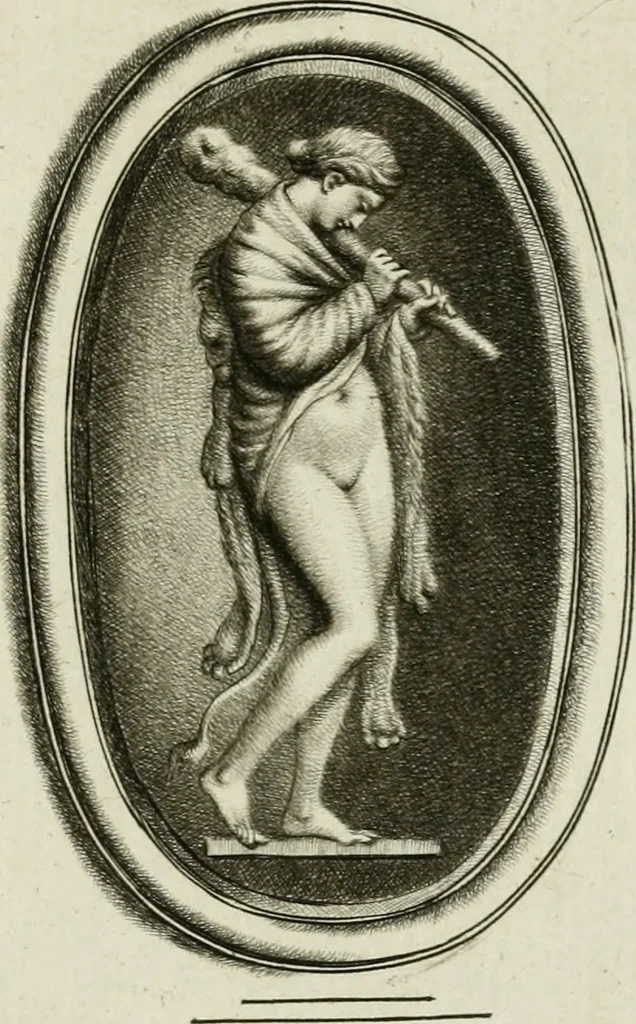 An illustration from A select collection of drawings from curious antique gems : most of them in the possession of the nobility and gentry of this kingdom : etched after the manner of Rembrandt, 1768, leaf 26