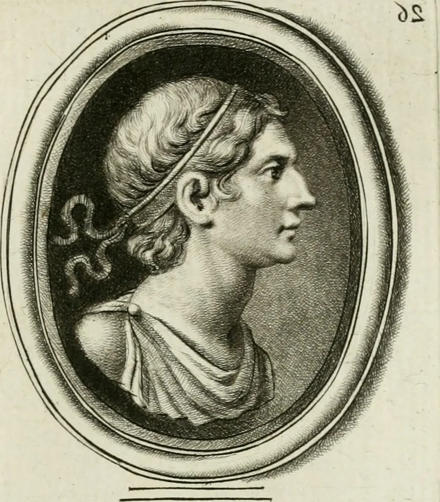An illustration from A select collection of drawings from curious antique gems : most of them in the possession of the nobility and gentry of this kingdom : etched after the manner of Rembrandt, 1768, leaf 34