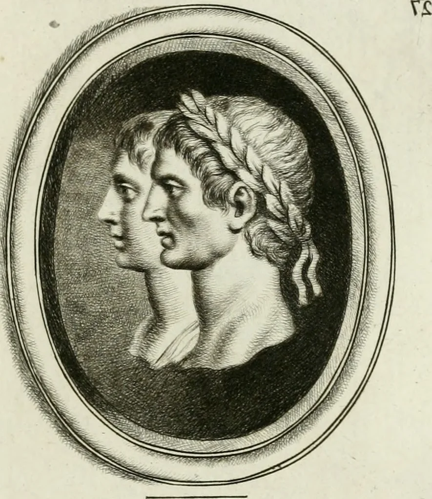 An illustration from A select collection of drawings from curious antique gems : most of them in the possession of the nobility and gentry of this kingdom : etched after the manner of Rembrandt, 1768, leaf 42