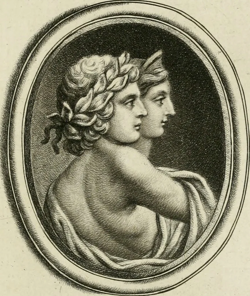 An illustration from A select collection of drawings from curious antique gems : most of them in the possession of the nobility and gentry of this kingdom : etched after the manner of Rembrandt, 1768, leaf 52