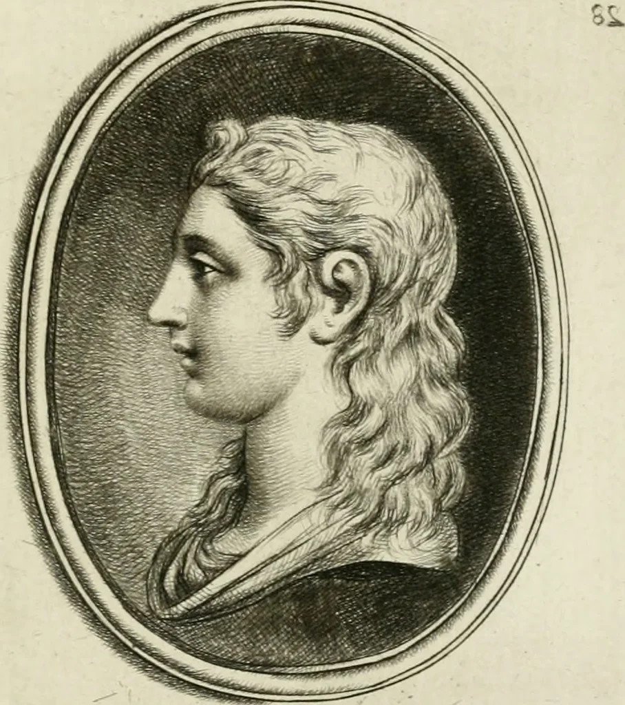 An illustration from A select collection of drawings from curious antique gems : most of them in the possession of the nobility and gentry of this kingdom : etched after the manner of Rembrandt, 1768, leaf 54