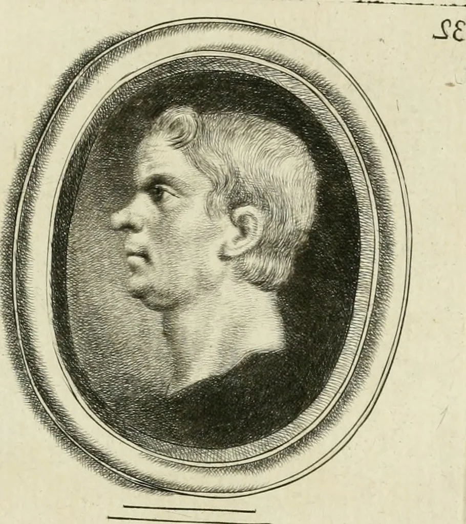 An illustration from A select collection of drawings from curious antique gems : most of them in the possession of the nobility and gentry of this kingdom : etched after the manner of Rembrandt, 1768, leaf 90