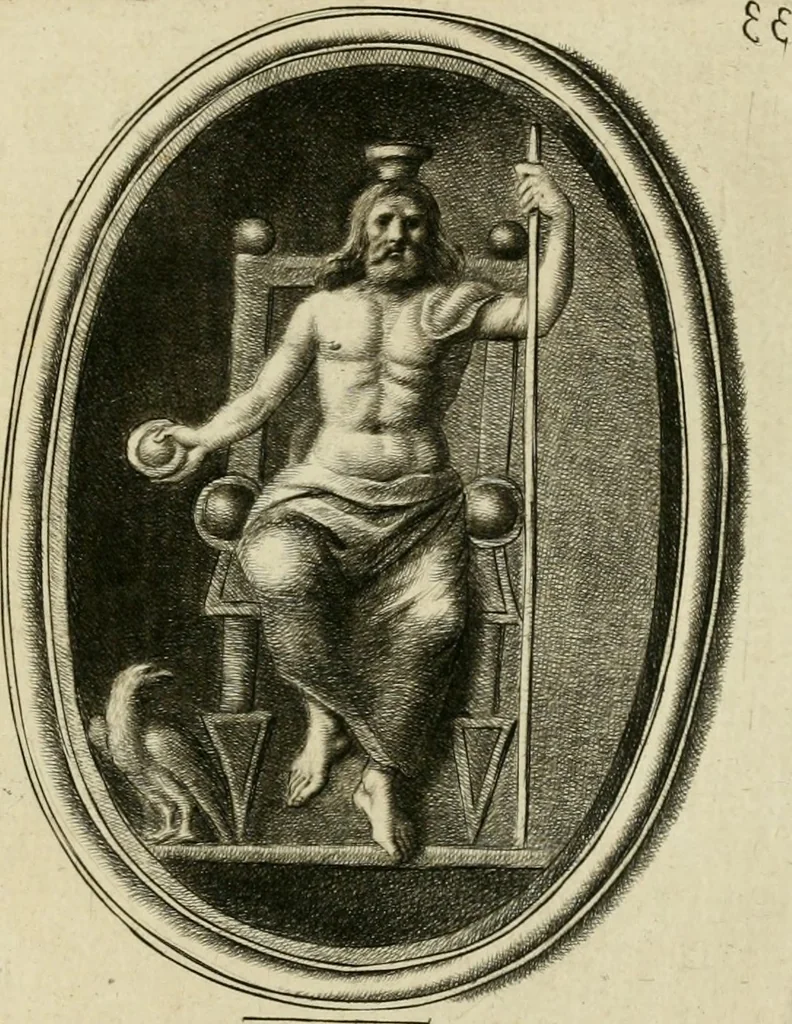 An illustration from A select collection of drawings from curious antique gems : most of them in the possession of the nobility and gentry of this kingdom : etched after the manner of Rembrandt, 1768, leaf 92
