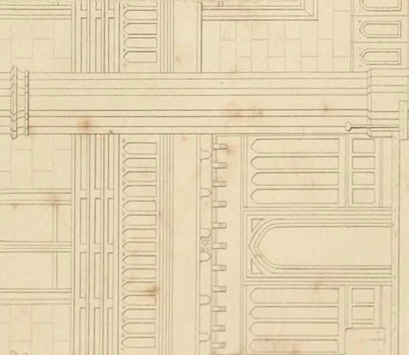 An illustration from Select designs for public buildings; consisting of plans, elevations, perspective views, sections, and details, of churches, chapels, schools, alms-houses, gas-works, markets, and other buildings erected for public purposes, 1842, leaf 124