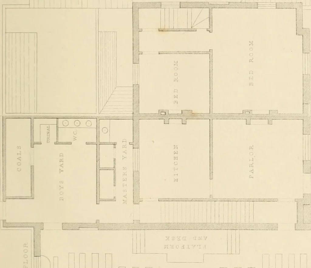 An illustration from Select designs for public buildings; consisting of plans, elevations, perspective views, sections, and details, of churches, chapels, schools, alms-houses, gas-works, markets, and other buildings erected for public purposes, 1842, leaf 16