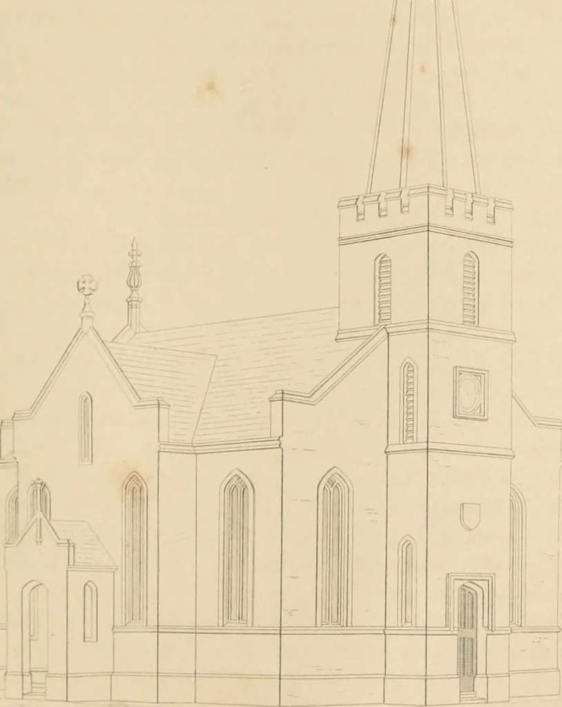 An illustration from Select designs for public buildings; consisting of plans, elevations, perspective views, sections, and details, of churches, chapels, schools, alms-houses, gas-works, markets, and other buildings erected for public purposes, 1842, leaf 194