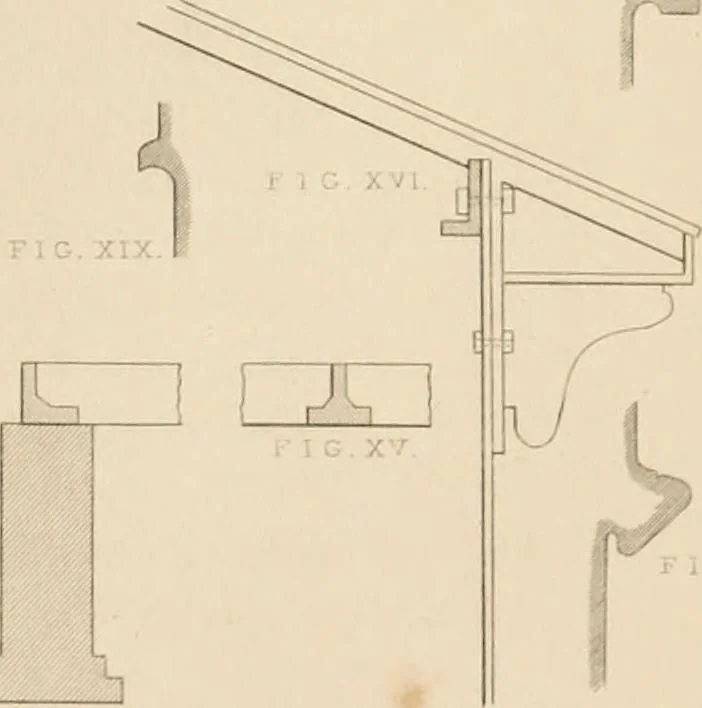 An illustration from Select designs for public buildings; consisting of plans, elevations, perspective views, sections, and details, of churches, chapels, schools, alms-houses, gas-works, markets, and other buildings erected for public purposes, 1842, leaf 238