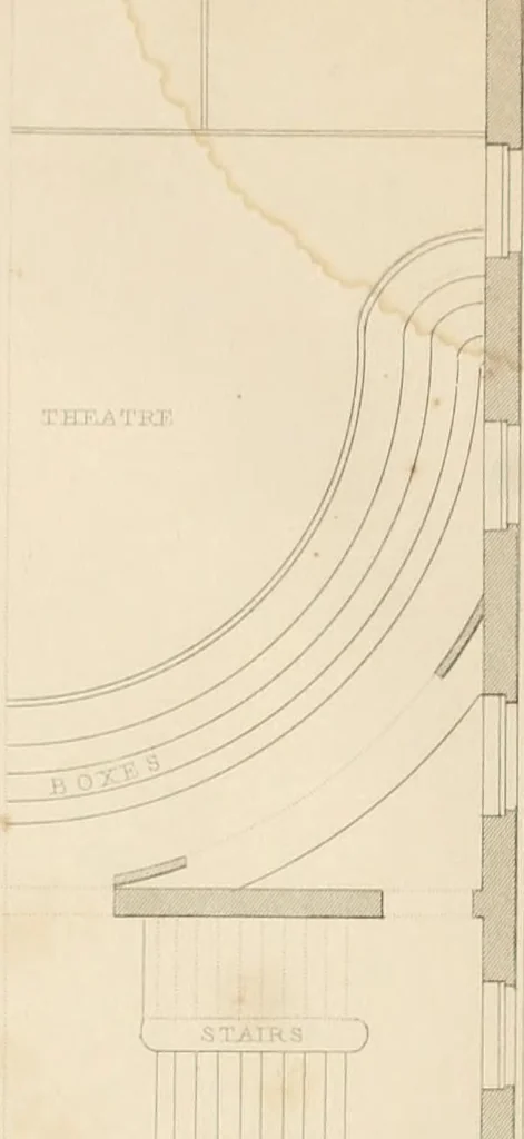 An illustration from Select designs for public buildings; consisting of plans, elevations, perspective views, sections, and details, of churches, chapels, schools, alms-houses, gas-works, markets, and other buildings erected for public purposes, 1842, leaf 26