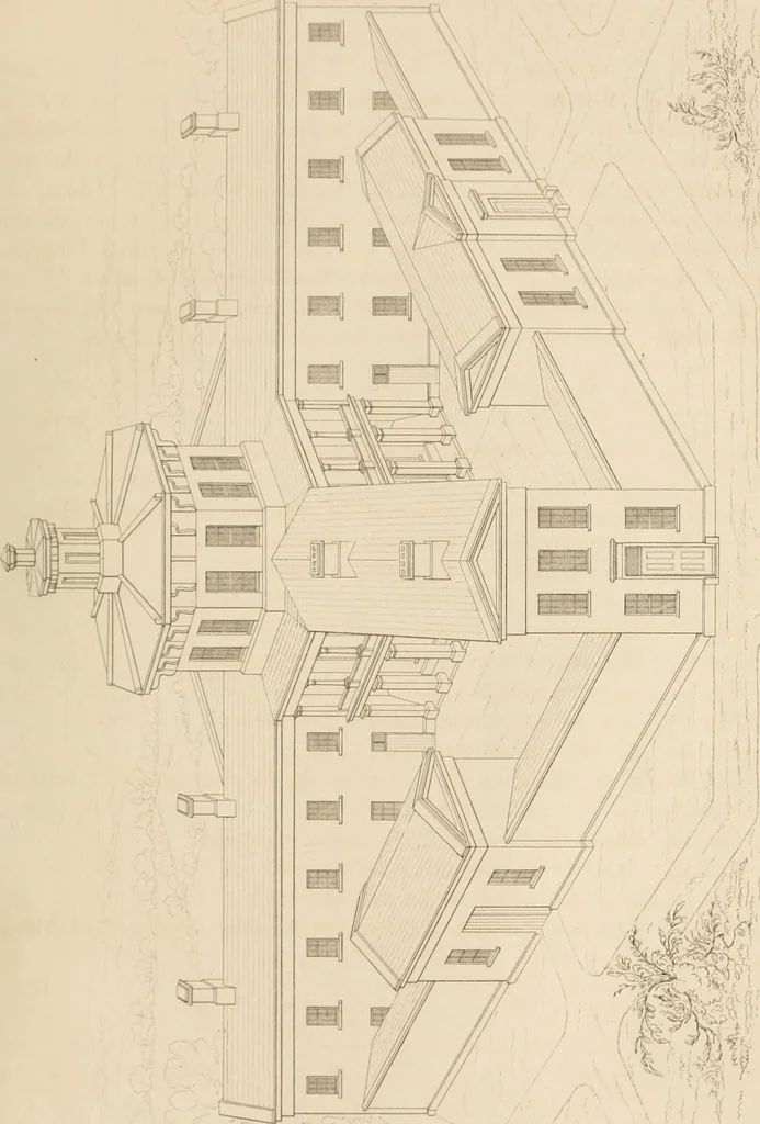 An illustration from Select designs for public buildings; consisting of plans, elevations, perspective views, sections, and details, of churches, chapels, schools, alms-houses, gas-works, markets, and other buildings erected for public purposes, 1842, leaf 284