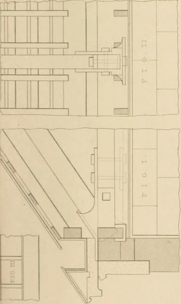 An illustration from Select designs for public buildings; consisting of plans, elevations, perspective views, sections, and details, of churches, chapels, schools, alms-houses, gas-works, markets, and other buildings erected for public purposes, 1842, leaf 290