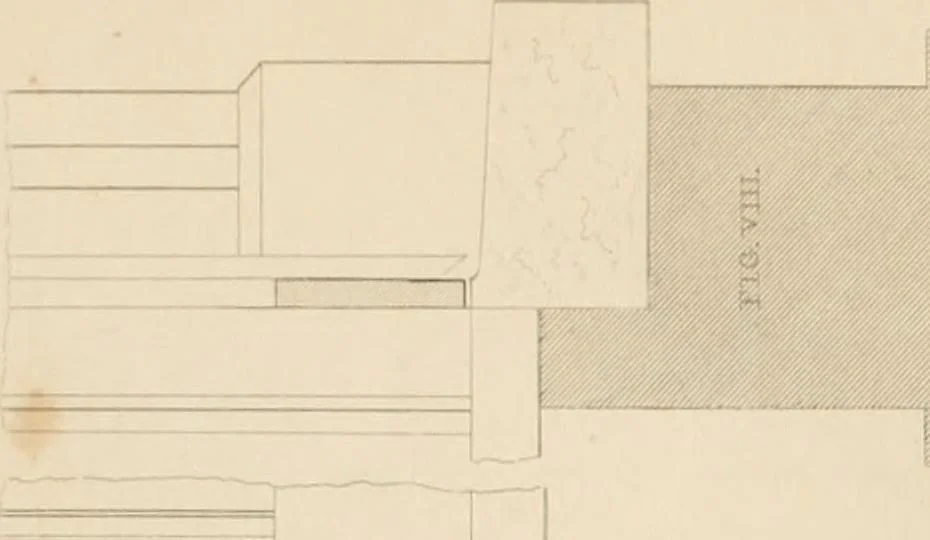 An illustration from Select designs for public buildings; consisting of plans, elevations, perspective views, sections, and details, of churches, chapels, schools, alms-houses, gas-works, markets, and other buildings erected for public purposes, 1842, leaf 68