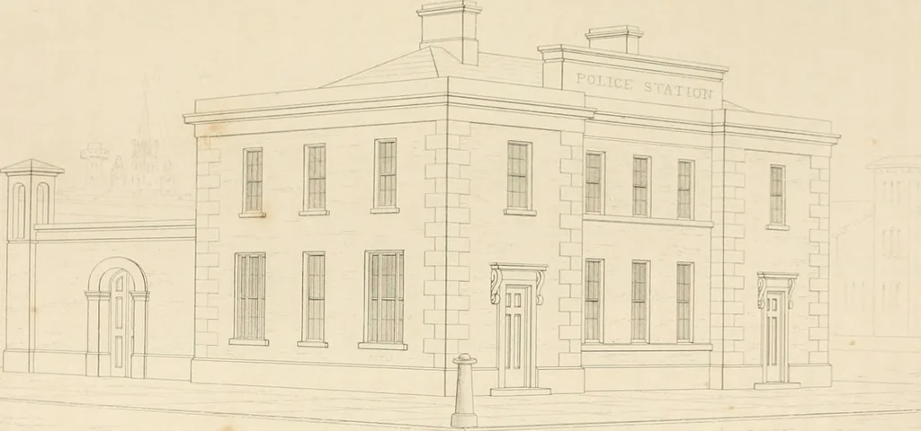 An illustration from Select designs for public buildings; consisting of plans, elevations, perspective views, sections, and details, of churches, chapels, schools, alms-houses, gas-works, markets, and other buildings erected for public purposes, 1842, leaf 84