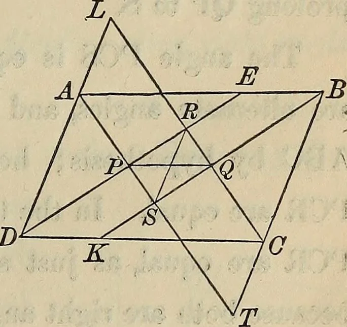 An illustration from Selected propositions in geometrical constructions and applications of algebra to geometry. Being a key to the appendix of Davies' Legendre, 1875, leaf 16