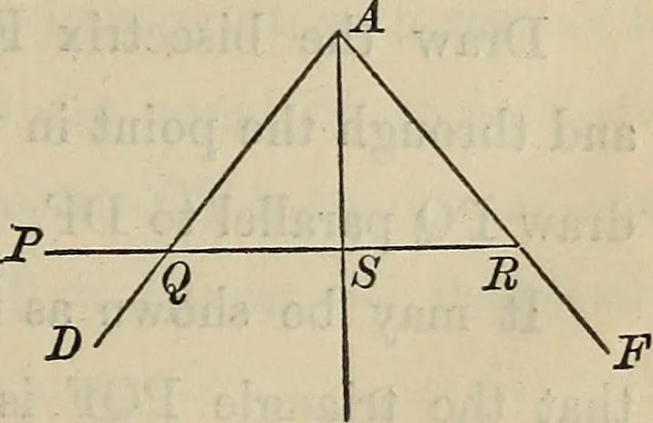 An illustration from Selected propositions in geometrical constructions and applications of algebra to geometry. Being a key to the appendix of Davies' Legendre, 1875, leaf 22
