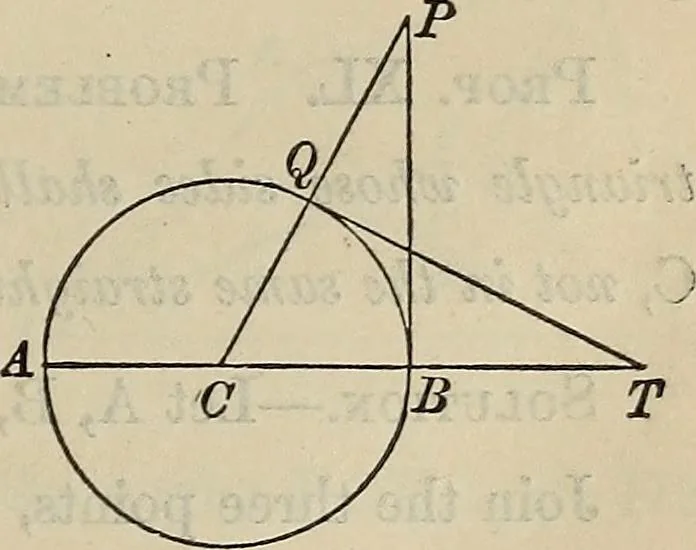An illustration from Selected propositions in geometrical constructions and applications of algebra to geometry. Being a key to the appendix of Davies' Legendre, 1875, leaf 34