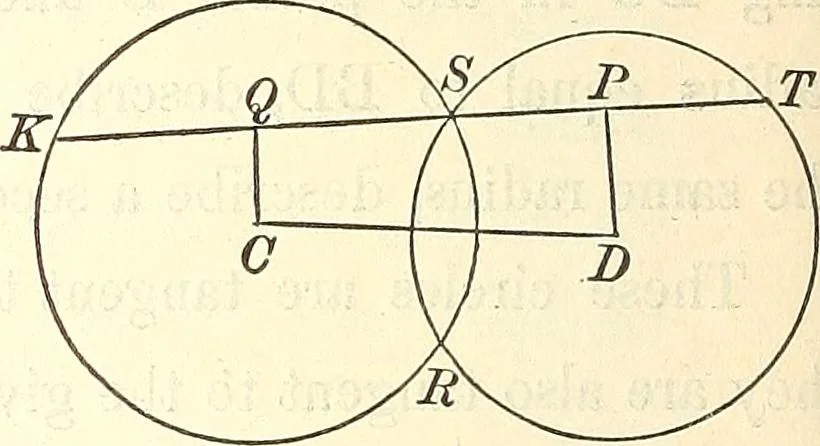 An illustration from Selected propositions in geometrical constructions and applications of algebra to geometry. Being a key to the appendix of Davies' Legendre, 1875, leaf 35