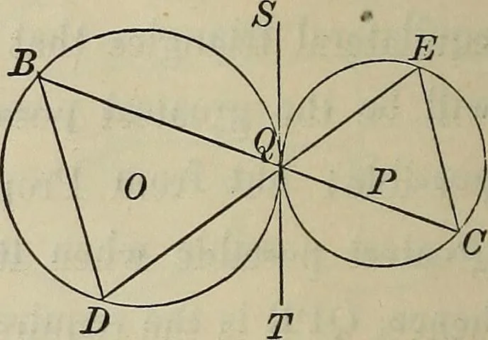 An illustration from Selected propositions in geometrical constructions and applications of algebra to geometry. Being a key to the appendix of Davies' Legendre, 1875, leaf 37