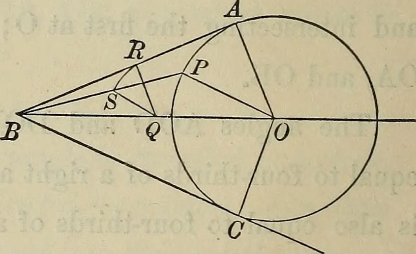 An illustration from Selected propositions in geometrical constructions and applications of algebra to geometry. Being a key to the appendix of Davies' Legendre, 1875, leaf 39