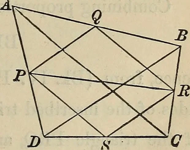 An illustration from Selected propositions in geometrical constructions and applications of algebra to geometry. Being a key to the appendix of Davies' Legendre, 1875, leaf 40