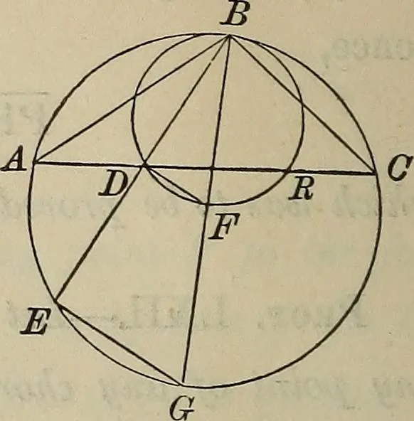 An illustration from Selected propositions in geometrical constructions and applications of algebra to geometry. Being a key to the appendix of Davies' Legendre, 1875, leaf 53