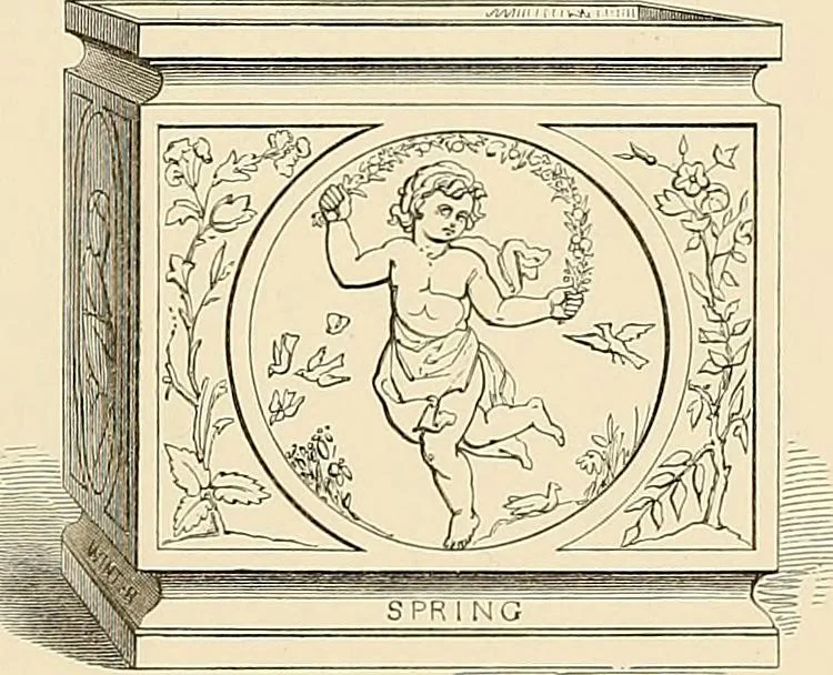 An illustration from Selection of vases, statues, busts, &c., from terra-cottas. / by J. M. Blashfield., 1857, leaf 134