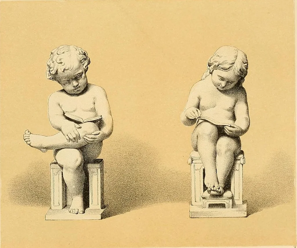 An illustration from Selection of vases, statues, busts, &c., from terra-cottas. / by J. M. Blashfield., 1857, leaf 198