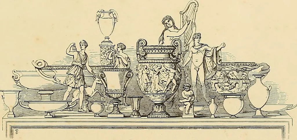 An illustration from Selection of vases, statues, busts, &c., from terra-cottas. / by J. M. Blashfield., 1857, leaf 6