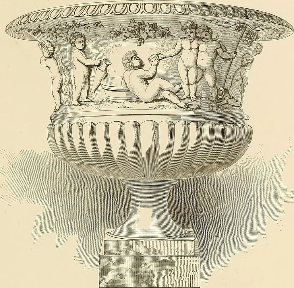 An illustration from Selection of vases, statues, busts, &c., from terra-cottas. / by J. M. Blashfield., 1857, leaf 72