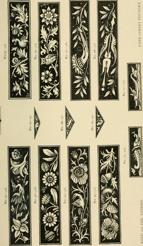 An illustration from Selections from the specimen book of the Fann Street Foundry, 1874, leaf 322