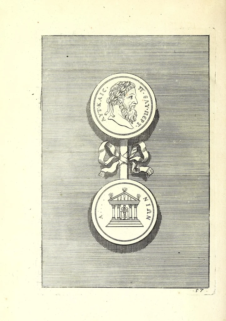 An illustration from Selectiora numismata in aere maximi moduli e museo illustrissimi D.D. Francisci de Camps ..., 1694, leaf 126