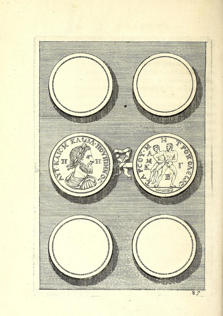 An illustration from Selectiora numismata in aere maximi moduli e museo illustrissimi D.D. Francisci de Camps ..., 1694, leaf 178