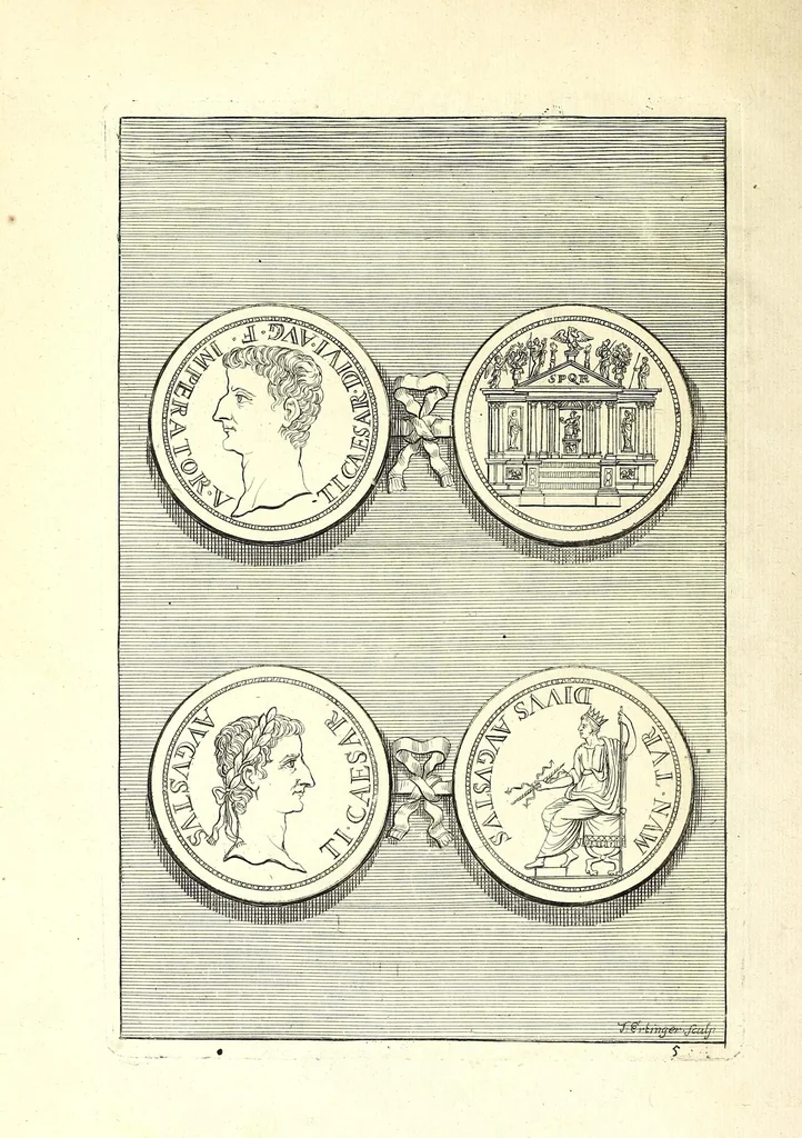An illustration from Selectiora numismata in aere maximi moduli e museo illustrissimi D.D. Francisci de Camps ..., 1694, leaf 26
