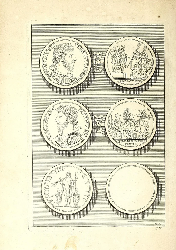 An illustration from Selectiora numismata in aere maximi moduli e museo illustrissimi D.D. Francisci de Camps ..., 1694, leaf 88