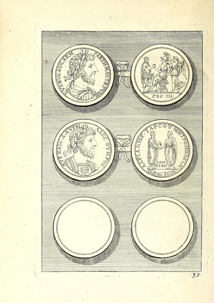 An illustration from Selectiora numismata in aere maximi moduli e museo illustrissimi D.D. Francisci de Camps ..., 1694, leaf 92