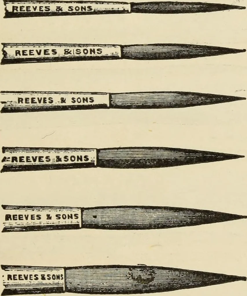 An illustration from Select list from the manufactures of Reeves & Sons Ltd. : for colonial dealers in hardware, builders' supplies, oil and colour stores, 1900, leaf 14
